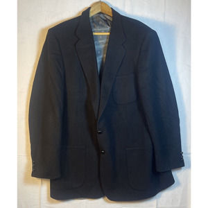 Fleets Philadelphia Mens Black CASHMERE‎ 3 Button Sport Coat Blazer 44-46